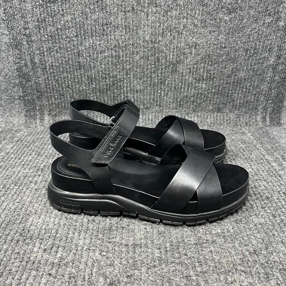 Cole Haan + Zerogrand Sandals Slingback Black Leather Women’s 9.5 B W09127 - Picture 1 of 8